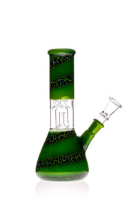 Black Leaf glass water pipe with dome percolator green 14.5
