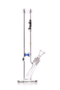 Black Leaf cylinder water pipe 7mm ice blue