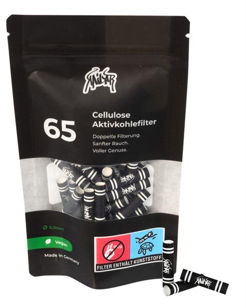 Kailar Cellulose activated carbon filter 5.9 mm black 65 pieces