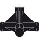 Homebox 4-way connector Ø 16mm 4 pieces