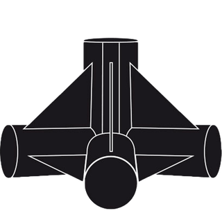 Homebox 4-way connector Ø 22mm 2 pieces
