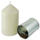 Candle hiding place with metal container, white, approx. 15 x 8.5 cm