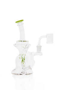 Blaze Recycler Dab Rig oil water pipe green with banger 14.5