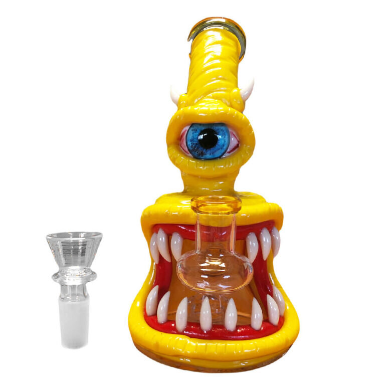 Monster Glass Clay Bong 16 cm Gelb