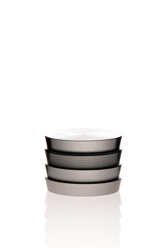 Aluminum mill steps Black Leaf 4 parts Ø 55 mm gray