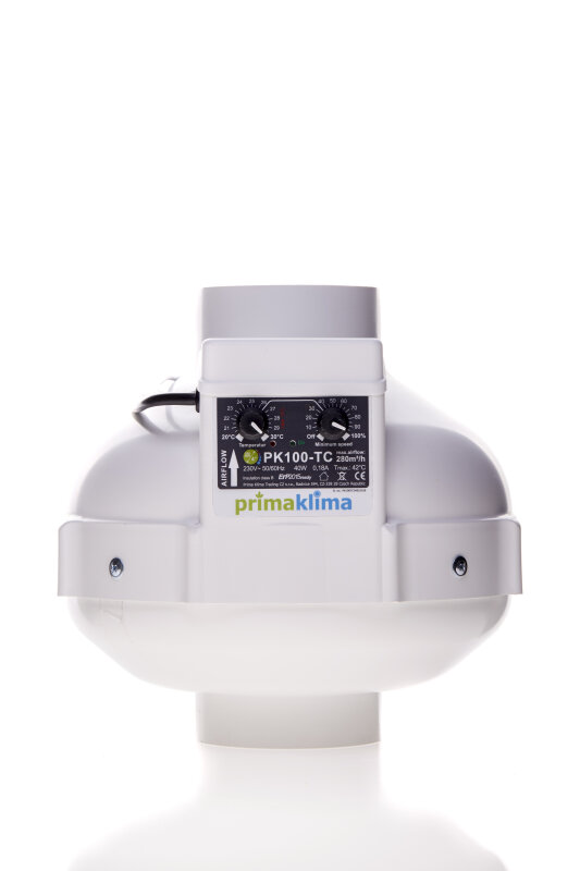 RVK 100 mm Prima Klima 280 m³/hThermostat und Drehzahlregler